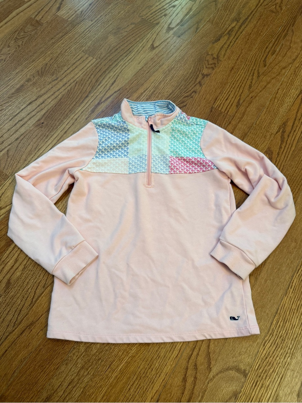 Vineyard Vines Girls' Pink Quarter-Zip Pullover